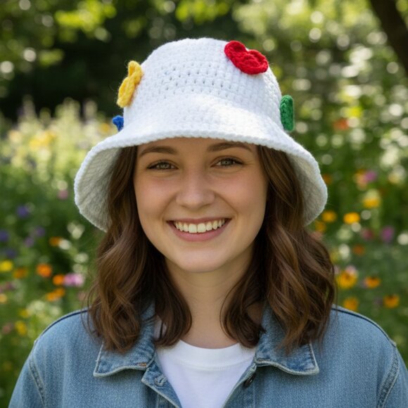 Handmade Heart-Embellished SBucket hat Hat main image 4